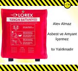LOREX FB1815C 150cm x 180cm Çantalı Yangın Battaniyesi