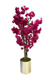 Fuşya Bahar Dalı 140 Cm Yapay Ağaç 20x20 Metal Saksı
