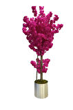 Fuşya Bahar Dalı 180 Cm Yapay Ağaç 30x30 Metal Saksı