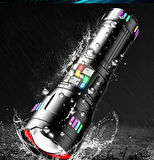 Pro F-3002 Alüminyum Tg Led Gece Şeritli Type-c Şarjlı El Feneri