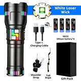 Pro F-3002 Alüminyum Tg Led Gece Şeritli Type-c Şarjlı El Feneri