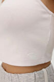 Fibula Moda Beyaz Kadın Crop