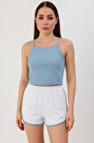 Fibula Moda Açık Mavi Kadın Crop