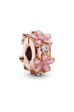  Rose Çiçek Klips 925 Ayar Gümüş Charm