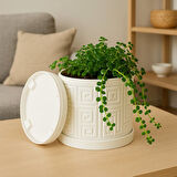 Aztek Desenli Modern Saksı