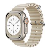Forzacase Apple Watch Serisi 38-40-41 mm Uyumlu Oluklu Silikon Kordon Kayış - FC006
