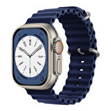 Forzacase Apple Watch 10 42mm için Oluklu Ocean Silikon Kordon Kayış - FC006