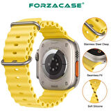 Forzacase Apple Watch 10 42mm için Oluklu Ocean Silikon Kordon Kayış - FC006