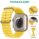 Forzacase Apple Watch 11 46mm ile Uyumlu Oluklu Ocean Silikon Kordon Kayış - FC007