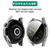 Forzacase Huawei Watch GT 3 46mm ile uyumlu Önü Kapalı Ekran Korumalı Silikon Kılıf - FC010