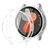 Forzacase Samsung Galaxy Watch 7 44mm ile uyumlu Önü Kapalı Ekran Korumalı Silikon Kılıf - FC010