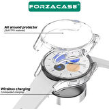 Forzacase Samsung Galaxy Watch 7 44mm ile uyumlu Önü Kapalı Ekran Korumalı Silikon Kılıf - FC010
