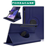 Forzacase Samsung Tab S9 Plus uyumlu 360 Derece Döner Standlı Kılıf + Temperli Kırılmaz Cam FC012