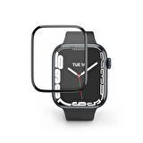 Forzacase Apple Watch 45mm Saatler için Çerçeveli Tam Kaplayan 3D Pet Ekran Koruyucu Film - FC016