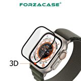 Forzacase Apple Watch Ultra 49mm için Çerçeveli Tam Kaplayan 3D Pet Ekran Koruyucu Film - FC016