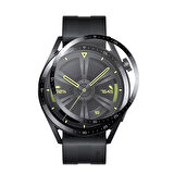 Forzacase Huawei Watch GT 3 46mm için Çerçeveli Tam Kaplayan 3D Pet Ekran Koruyucu Film - FC016