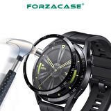 Forzacase Huawei Watch GT 3 46mm için Çerçeveli Tam Kaplayan 3D Pet Ekran Koruyucu Film - FC016