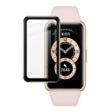 Forzacase Huawei Band 6 için Çerçeveli Tam Kaplayan 3D Pet Ekran Koruyucu Film - FC016