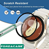 Forzacase Samsung Galaxy Watch 7 40mm için Çerçeveli Tam Kaplayan 3D Pet Ekran Koruyucu Film - FC016
