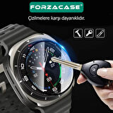 Forzacase Samsung Galaxy Watch 7 Ultra için Çerçeveli Tam Kaplayan 3D Pet Ekran Koruyucu Film FC016