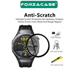 Forzacase Huawei Watch GT5 Pro 46mm için Çerçeveli Tam Kaplayan 3D Pet Ekran Koruyucu Film - FC016
