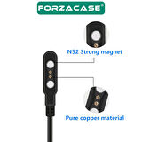 Forzacase 2 Pin 2.84 mm Konnektör Akıllı Saatler için Manyetik Şarj Kablosu - FC017