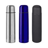 Forzacase Paslanmaz Çelik 500 ml 12 Saat Sıcak Soğuk Tutan Çay Kahve Su Termosu Deri Kılıflı - FC044