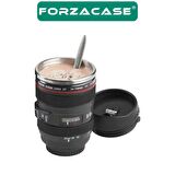 Forzacase Paslanmaz Çelik 300 ml Sıcak Soğuk Tutan Çay Kahve Su Lens Termos - FC049
