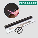 Forzacase Yazılabilir Kara Tahta Folyo Yazı Tahtası PVC Duvar Sticker + 5 Adet Tebeşir - FC091