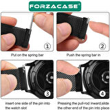 Forzacase Xiaomi Watch S4 / S4 Sport ile uyumlu Metal Mıknatıslı Kordon Kayış - FC096