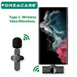 Forzacase Type-C Profesyonel Wireless Kablosuz Yaka Mikrofonu Lavalier - FC100