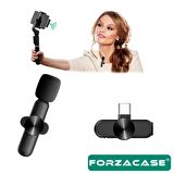 Forzacase Type-C Profesyonel Wireless Kablosuz Yaka Mikrofonu Lavalier - FC100