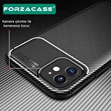 Forzacase Huawei P60 Pro uyumlu Onix Serisi Carbon Fieber Silikon Kılıf
