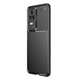 Forzacase Xiaomi Poco F4 / Redmi K40S uyumlu Onix Serisi Carbon Fieber Silikon Kılıf