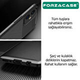 Forzacase Oppo A54 4G uyumlu Onix Serisi Carbon Fieber Silikon Kılıf