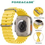 Forzacase Apple Watch 9 41mm Uyumlu Oluklu Ocean Silikon Kordon Kayış - FC006