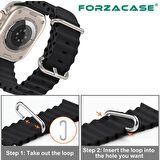 Forzacase Apple Watch 9 41mm Uyumlu Oluklu Ocean Silikon Kordon Kayış - FC006