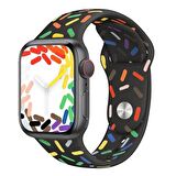 Forzacase Apple Watch 9 41mm Uyumlu Renkli Damla Sportif Silikon Kordon Kayış - FC124