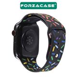 Forzacase Apple Watch 9 41mm Uyumlu Renkli Damla Sportif Silikon Kordon Kayış - FC124