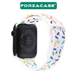Forzacase Apple Watch 8 45mm Uyumlu Renkli Damla Sportif Silikon Kordon Kayış - FC124