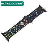 Forzacase Apple Watch 9 45mm Uyumlu Renkli Damla Sportif Silikon Kordon Kayış - FC124