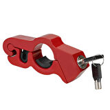 Forzacase Universal Metal Motosiklet Kilidi 2 Anahtarlı Gidon ve Fren Kilit Kırmızı - FC1002