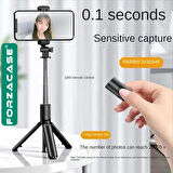 Forzacase Telefonlar için Kablosuz Bluetooth Selfie Çubuğu 90 cm 3 Ayak Kamera Tripodu - FC1005