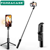 Forzacase Telefonlar için Işıklı Kablosuz Bluetooth Selfie Çubuğu 90 cm 3 Ayak Kamera Tripodu FC1006