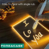 Forzacase Led Işıklı 10x18 cm Yazı Çizim Tahtası Stantlı Led Çizim Tableti Gece Lambası - FC1015