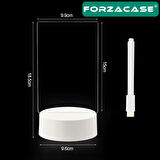Forzacase Led Işıklı 10x18 cm Yazı Çizim Tahtası Stantlı Led Çizim Tableti Gece Lambası - FC1015