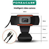 Forzacase 720P Ayarlanabilir Tak ve Çalıştır Mikrofonlu Görüntülü Web Kamerası Webcam - FC1019