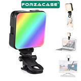 Forzacase Cep Telefonu , Kameralar ve PC için Şarj Edilebilir RGB LED Selfie ve Video Işığı - FC1022