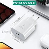 Forzacase Hızlı Şarj Destekli 25W Type-C to Type-C Şarj Cihazı Adaptör Kablo Set - FC1026
