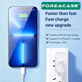 Forzacase iPhone Telefonlar ile uyumlu 20W Type-C to Lightning PD Şarj ve Data Kablosu 1 metre - FC1029